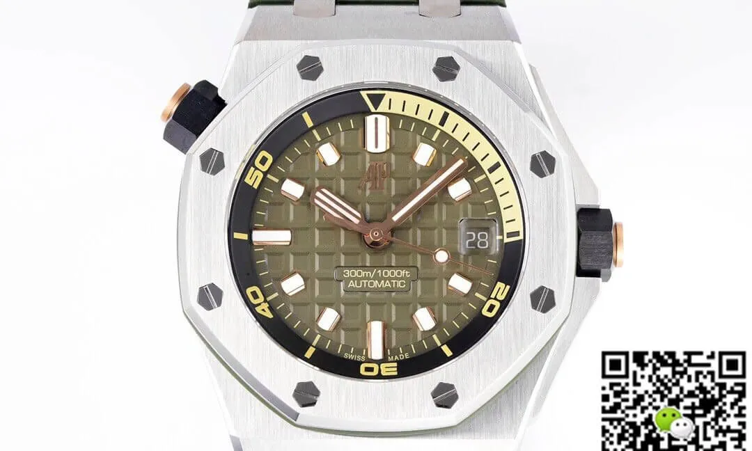 Audemars Piguet Royal Oak Offshore 15720ST.OO.A052CA.01 ZF Factory 1:1 Best Edition Replica Watch Green Strap